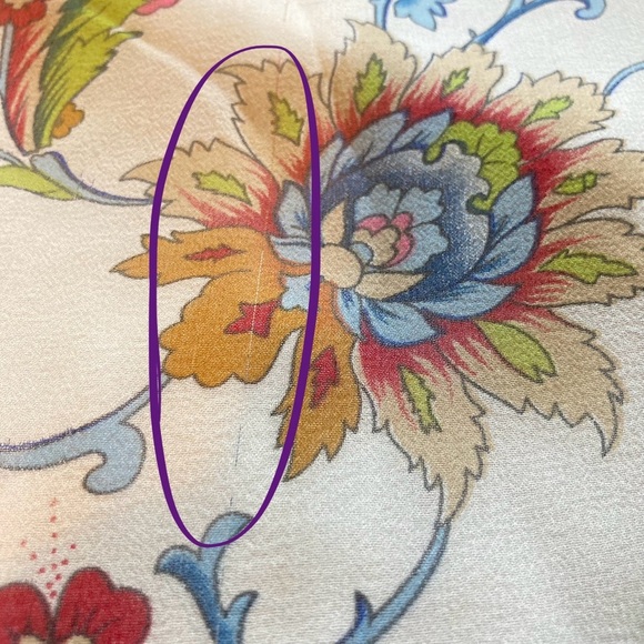 Peck & Peck 100% Silk Godet Midi Skirt w/Floral Paisley on Cream Background - Picture 15 of 15